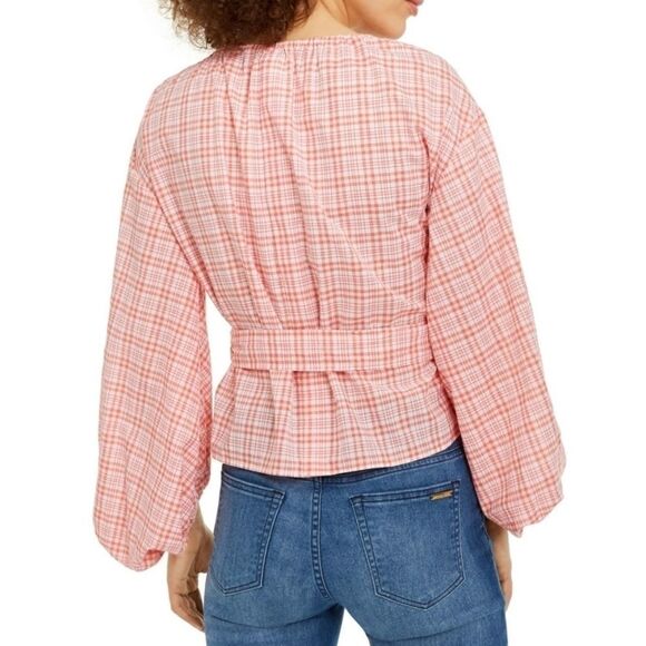 Michael Michael kors women metallic plaid wrap top - Picture 3 of 13